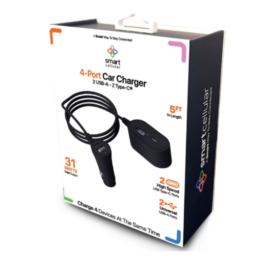 Smart Cellular 4-Port Car Charger